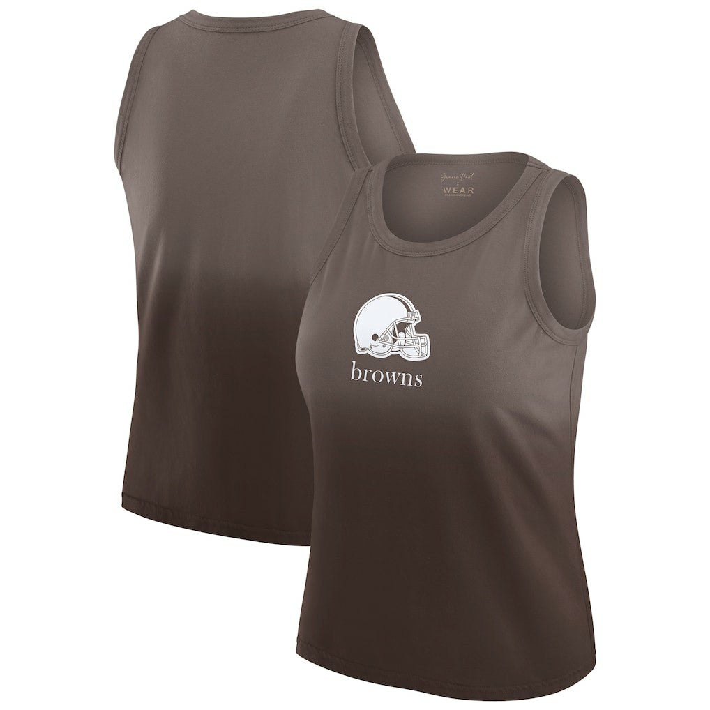 Cleveland Browns WEAR by Erin Andrews x Gracie Hunt Women's Ombre Tank Top Brown - NFL