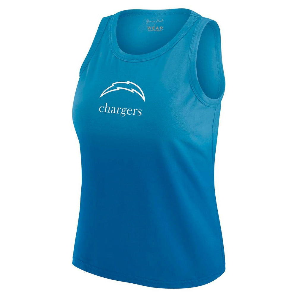 Los Angeles Chargers WEAR by Erin Andrews x Gracie Hunt Women's Ombre Tank Top Blue - NFL