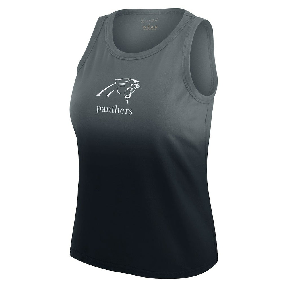Carolina Panthers WEAR by Erin Andrews x Gracie Hunt Women's Ombre Tank Top Black - NFL