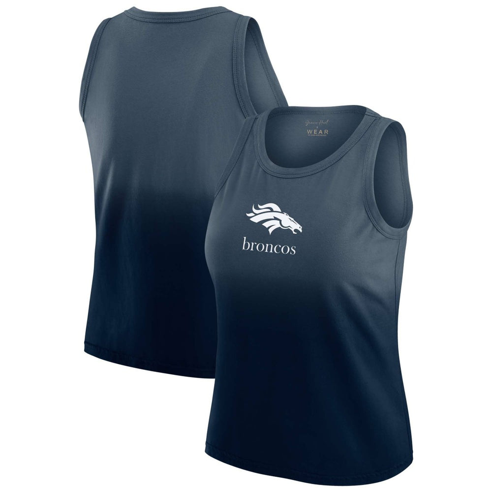 Denver Broncos WEAR by Erin Andrews x Gracie Hunt Women's Ombre Tank Top Navy - NFL