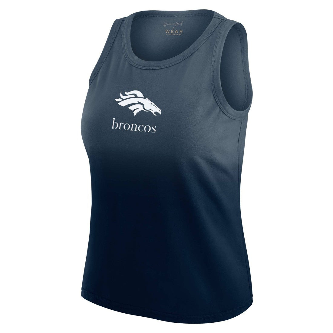 Denver Broncos WEAR by Erin Andrews x Gracie Hunt Women's Ombre Tank Top Navy - NFL