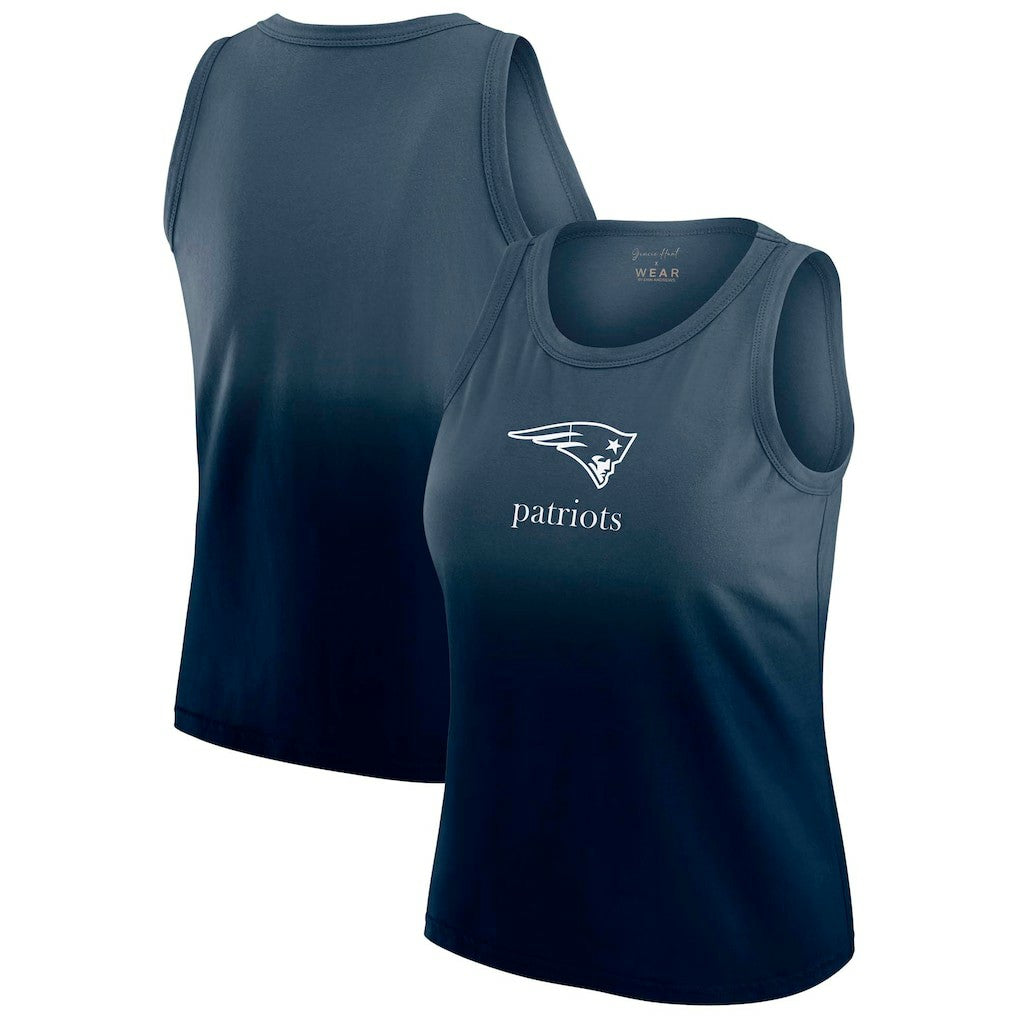 New England Patriots WEAR by Erin Andrews x Gracie Hunt Women's Ombre Tank Top Navy - NFL