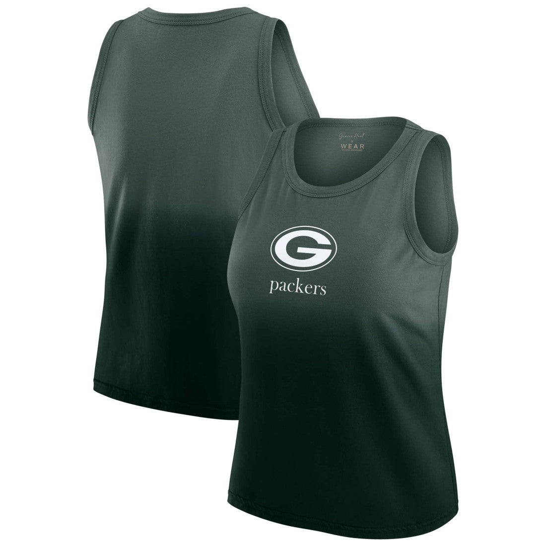 Green Bay Packers WEAR by Erin Andrews x Gracie Hunt Women's Ombre Tank Top Green - NFL