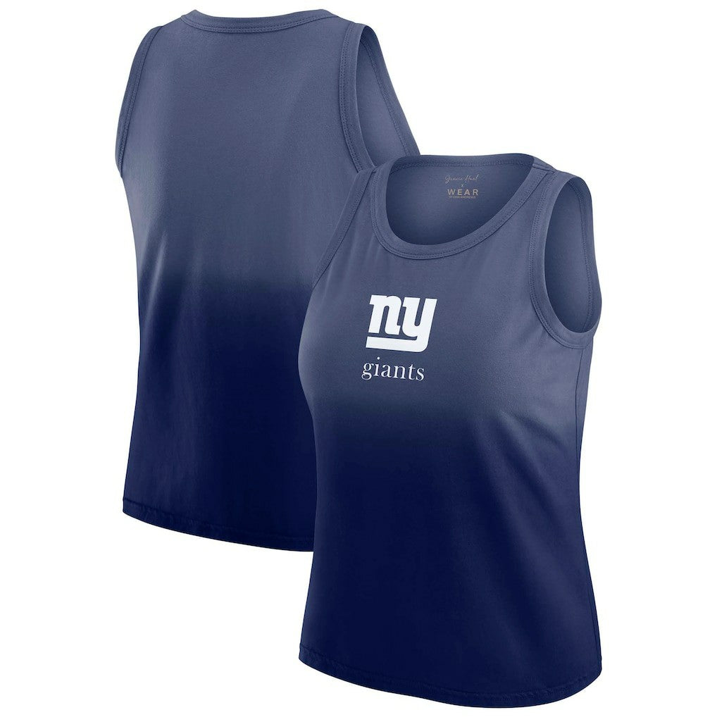 New York Giants WEAR by Erin Andrews x Gracie Hunt Women's Ombre Tank Top Navy - NFL