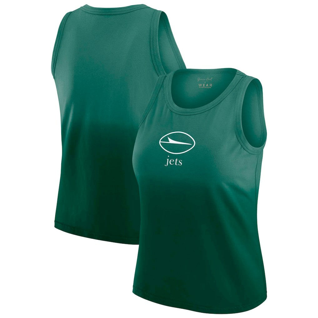 New York Jets WEAR by Erin Andrews x Gracie Hunt Women's Ombre Tank Top Green - NFL