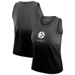 Pittsburgh Steelers WEAR by Erin Andrews x Gracie Hunt Women's Ombre Tank Top Black - NFL
