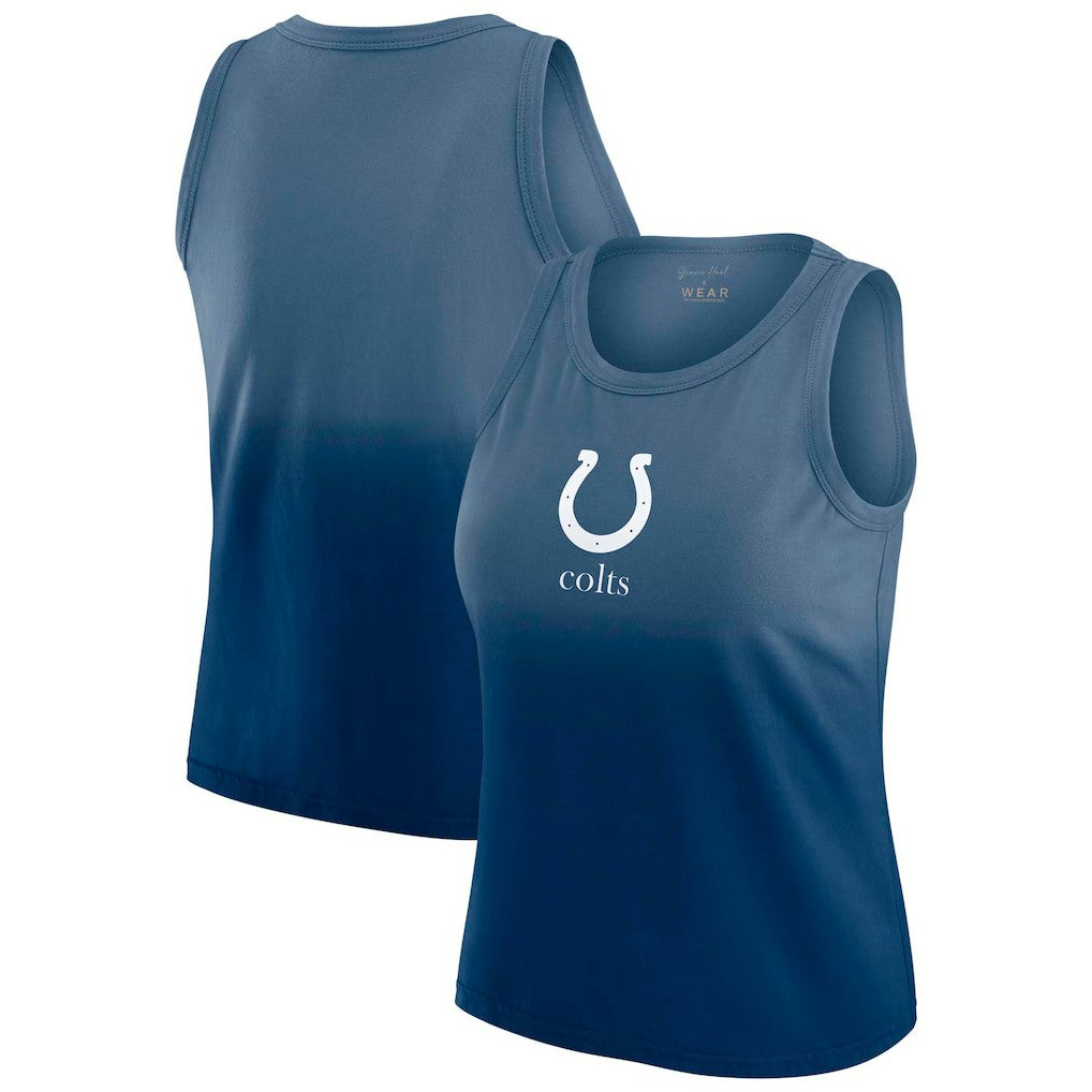 Indianapolis Colts WEAR by Erin Andrews x Gracie Hunt Women's Ombre Tank Top Heather Navy - NFL