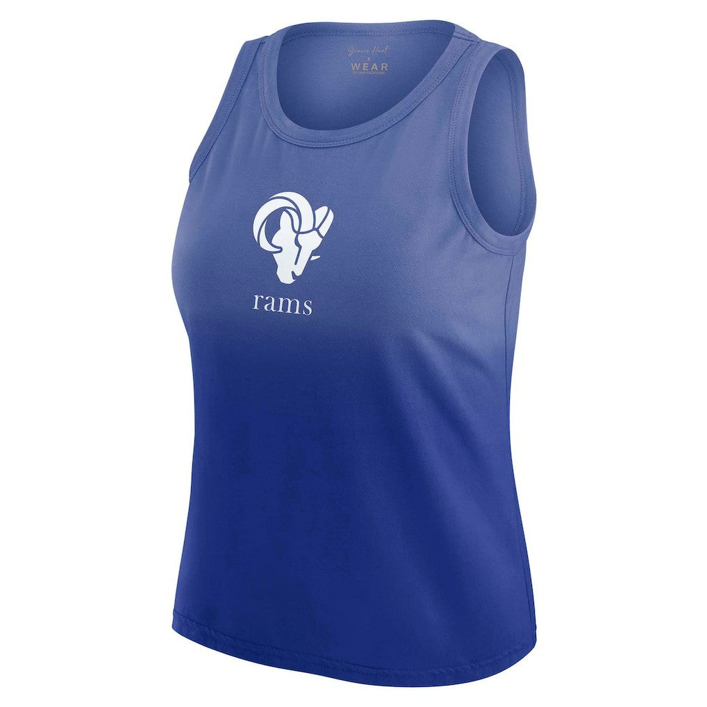 Los Angeles Rams WEAR by Erin Andrews x Gracie Hunt Women's Ombre Tank Top Royal - NFL