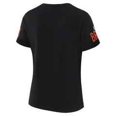 Cleveland Browns WEAR by Erin Andrews x Gracie Hunt Women's Draft Me Lace-Up T-Shirt Black - NFL