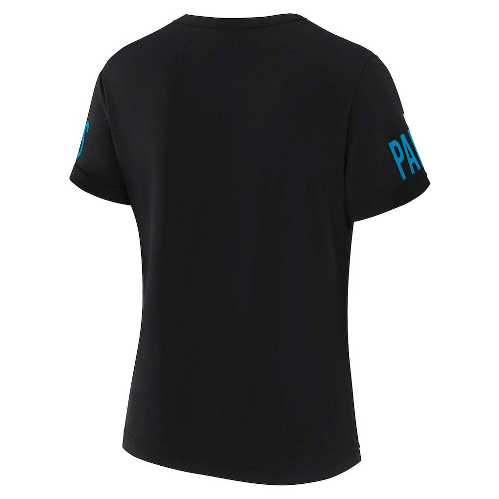 Carolina Panthers WEAR by Erin Andrews x Gracie Hunt Women's Draft Me Lace-Up T-Shirt Black - NFL