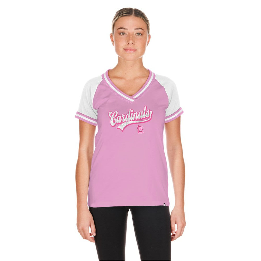 St. Louis Cardinals New Era Women's Gameday V-Neck T-Shirt Lifestyle