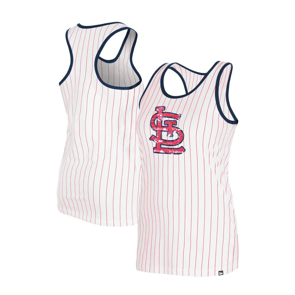St. Louis Cardinals New Era Women's Gameday Pinstripe Tank Top discount