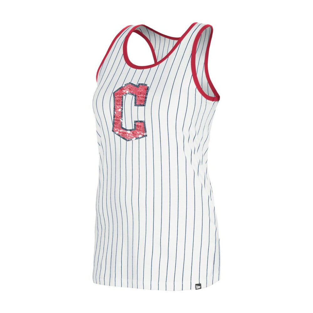 Cleveland Guardians New Era Women's Gameday Pinstripe Tank Top Clearance