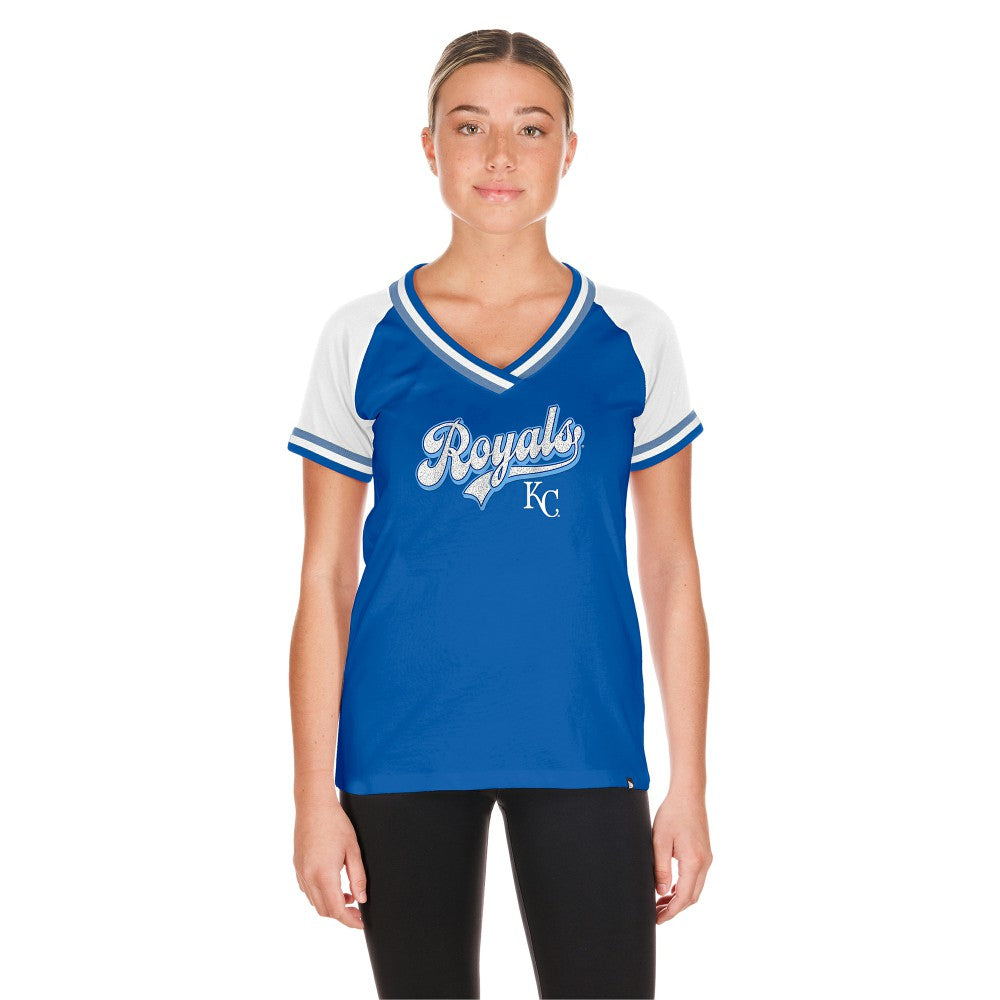 Kansas City Royals New Era Women's Gameday Raglan V-Neck T-Shirt discount