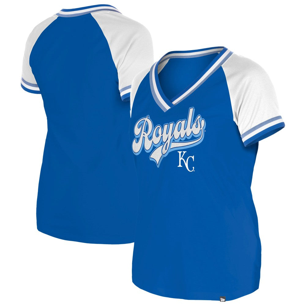 Kansas City Royals New Era Women's Gameday Raglan V-Neck T-Shirt discount