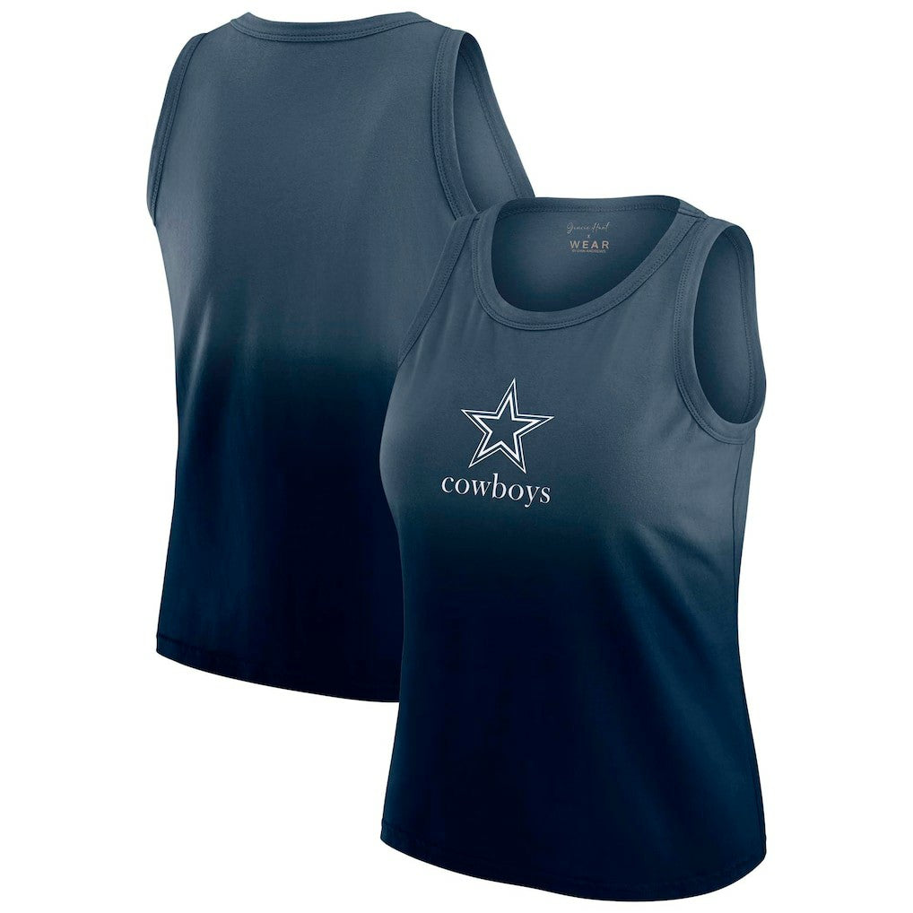Dallas Cowboys WEAR by Erin Andrews x Gracie Hunt Women's Ombre Tank Top Navy - NFL