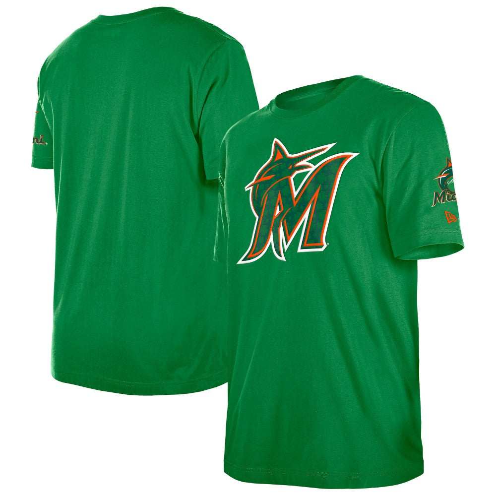 Miami Marlins New Era St. Patrick's Day Shamrock Fill T-Shirt Online