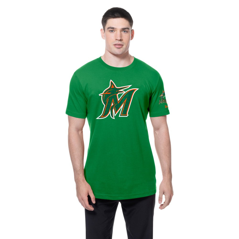 Miami Marlins New Era St. Patrick's Day Shamrock Fill T-Shirt Online