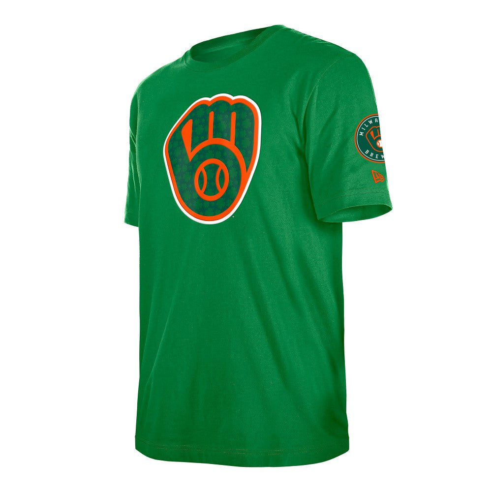 Milwaukee Brewers New Era St. Patrick's Day Shamrock Fill T-Shirt for sale