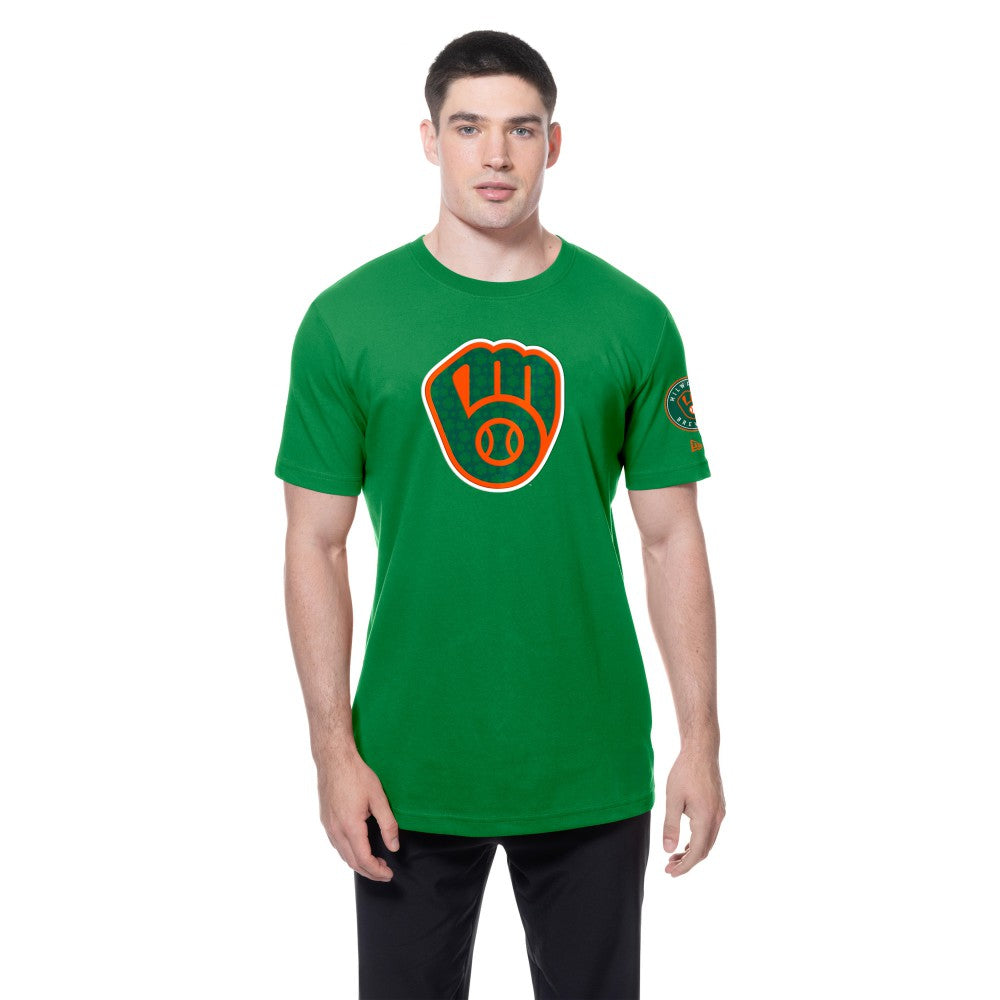 Milwaukee Brewers New Era St. Patrick's Day Shamrock Fill T-Shirt for sale