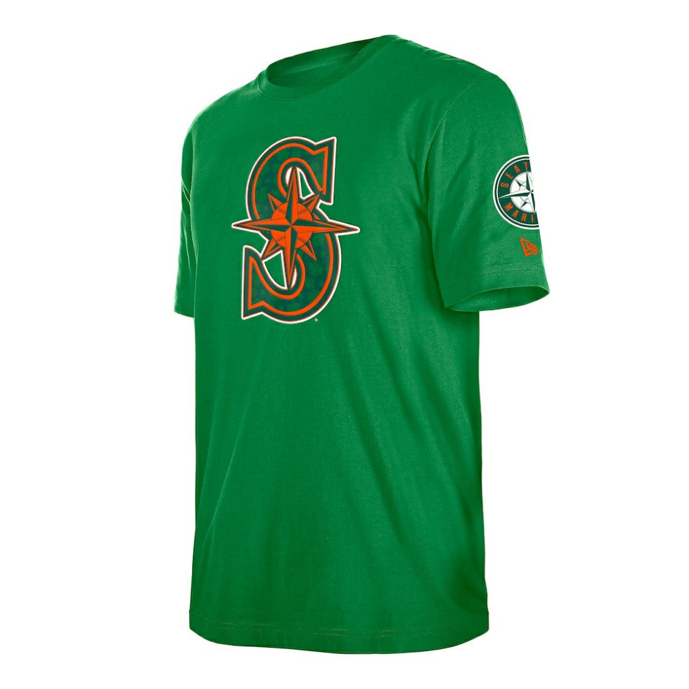 Seattle Mariners New Era St. Patrick's Day Shamrock Fill T-Shirt On Sale