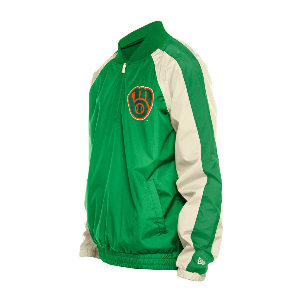 Milwaukee Brewers New Era St. Patrick's Day Ripstop Raglan Quarter-Zip Windbreaker Online