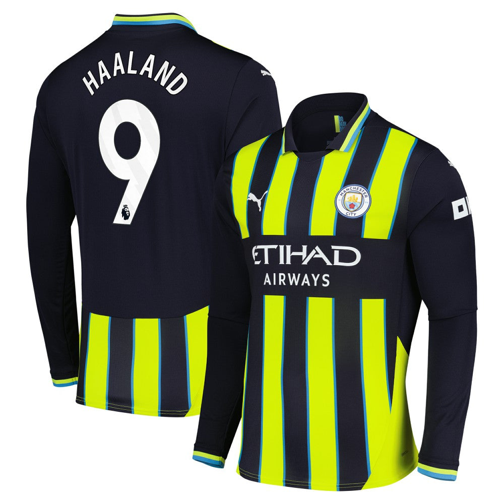 Puma Erling Haaland Manchester City 2024/25 Away Replica Long Sleeve Player Jerseys - Navy