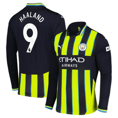 Puma Erling Haaland Manchester City 2024/25 Away Replica Long Sleeve Player Jerseys - Navy