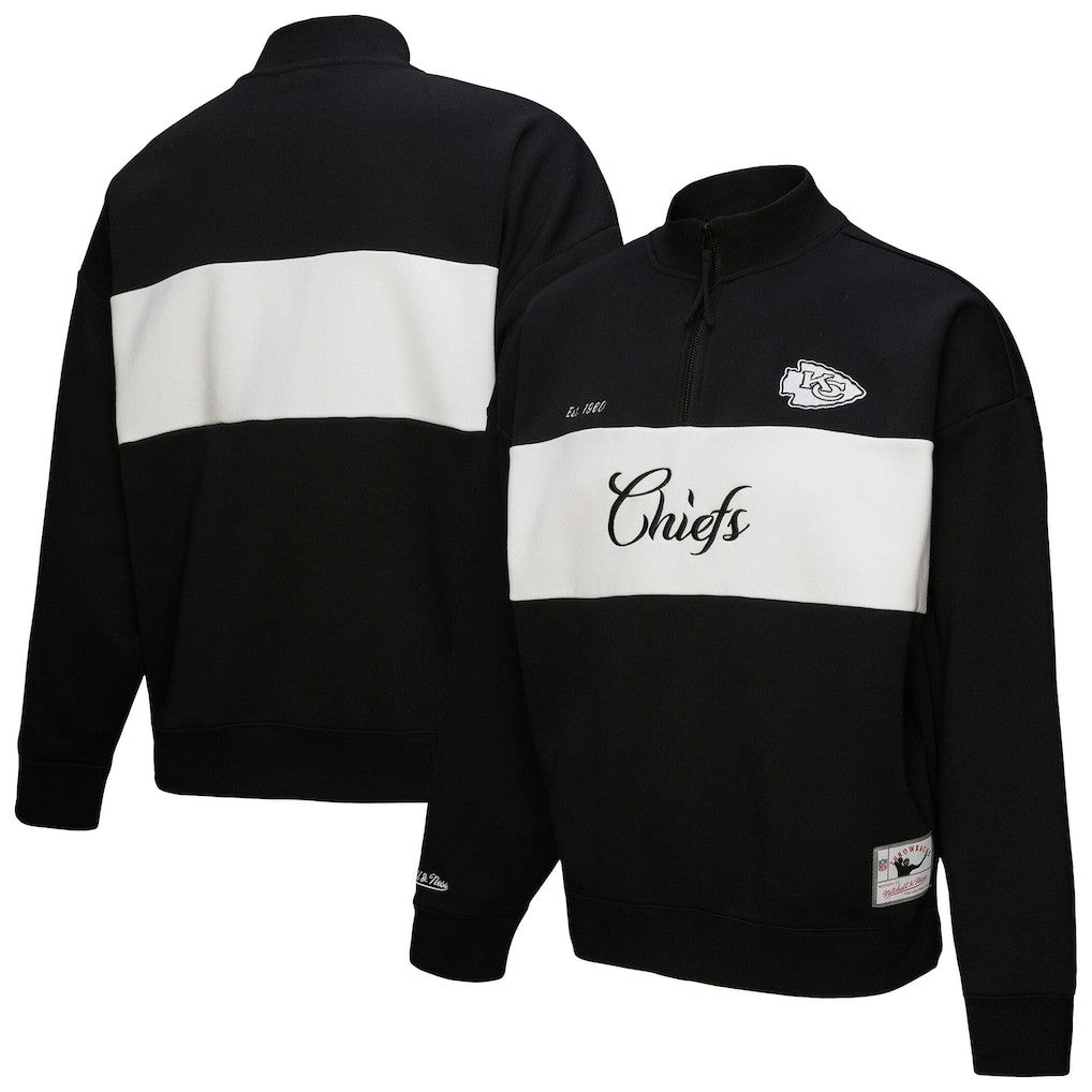 Kansas City Chiefs Women's Quarter-Zip Jacket Black - Mitchell & Ness