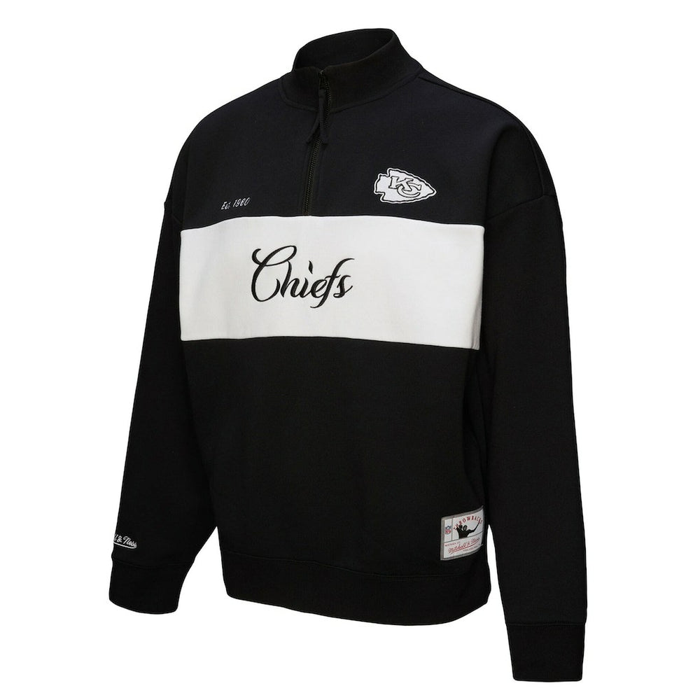 Kansas City Chiefs Women's Quarter-Zip Jacket Black - Mitchell & Ness