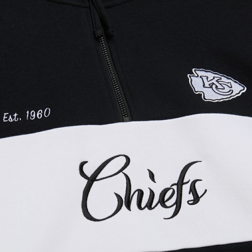 Kansas City Chiefs Women's Quarter-Zip Jacket Black - Mitchell & Ness