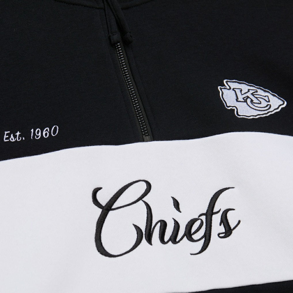 Kansas City Chiefs Women's Quarter-Zip Jacket Black - Mitchell & Ness