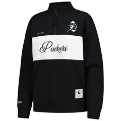 Green Bay Packers Women's Quarter-Zip Jacket Black - Mitchell & Ness