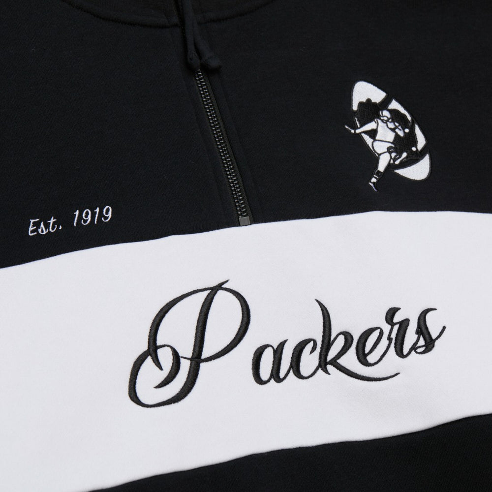 Green Bay Packers Women's Quarter-Zip Jacket Black - Mitchell & Ness