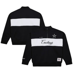 Dallas Cowboys Women's Quarter-Zip Jacket Black - Mitchell & Ness
