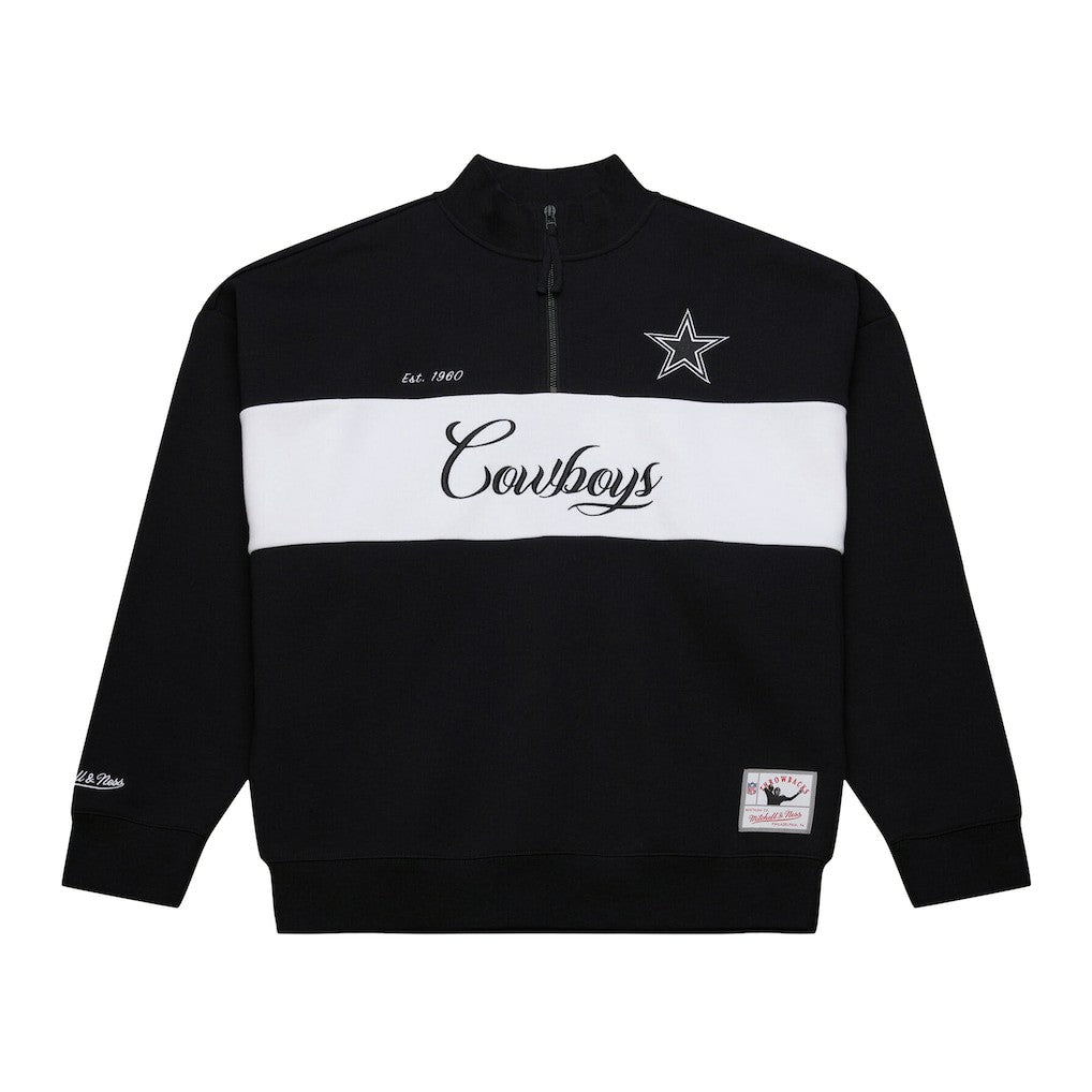 Dallas Cowboys Women's Quarter-Zip Jacket Black - Mitchell & Ness