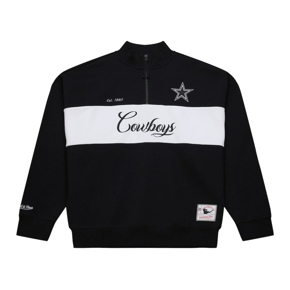 Dallas Cowboys Women's Quarter-Zip Jacket Black - Mitchell & Ness