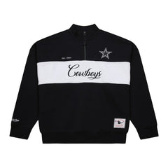 Dallas Cowboys Women's Quarter-Zip Jacket Black - Mitchell & Ness