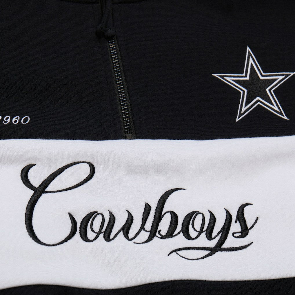Dallas Cowboys Women's Quarter-Zip Jacket Black - Mitchell & Ness