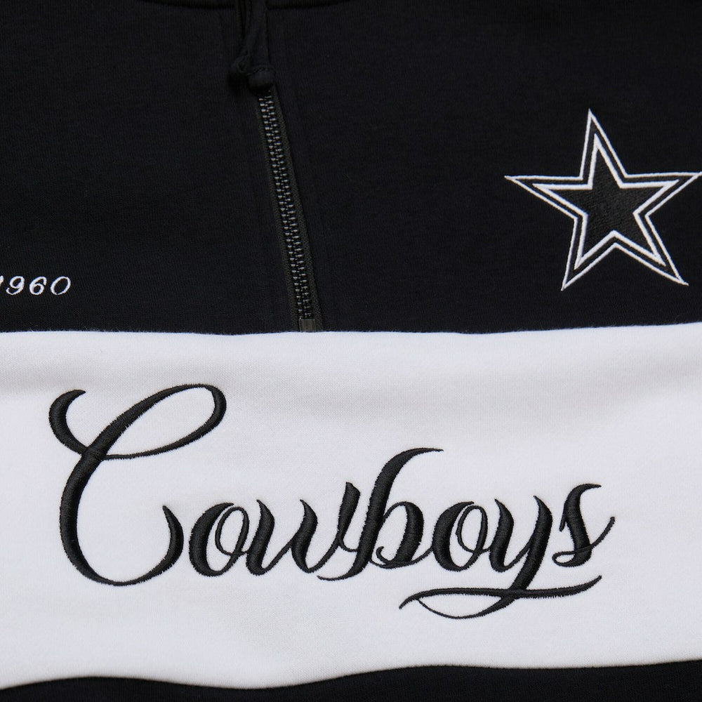 Dallas Cowboys Women's Quarter-Zip Jacket Black - Mitchell & Ness
