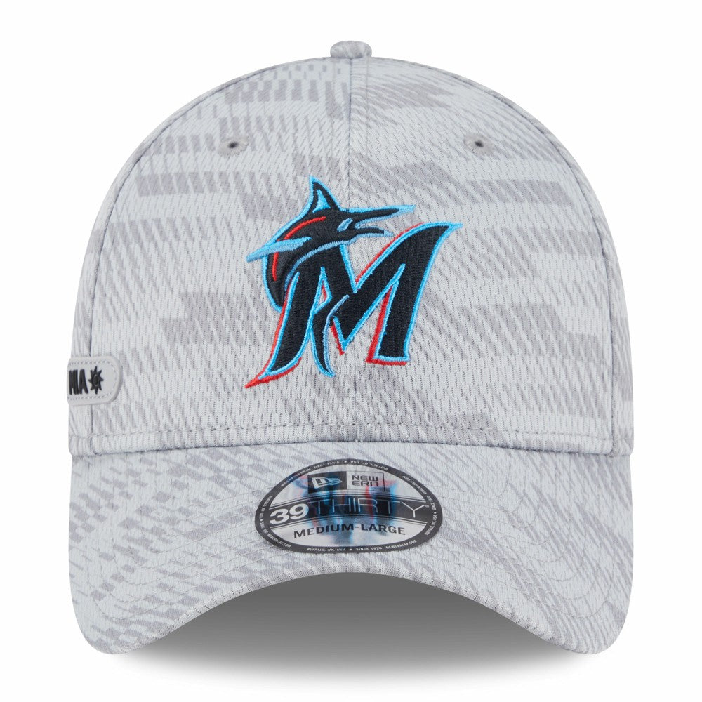Miami Marlins New Era 2025 MLB Clubhouse 39THIRTY Flex Hat Sale