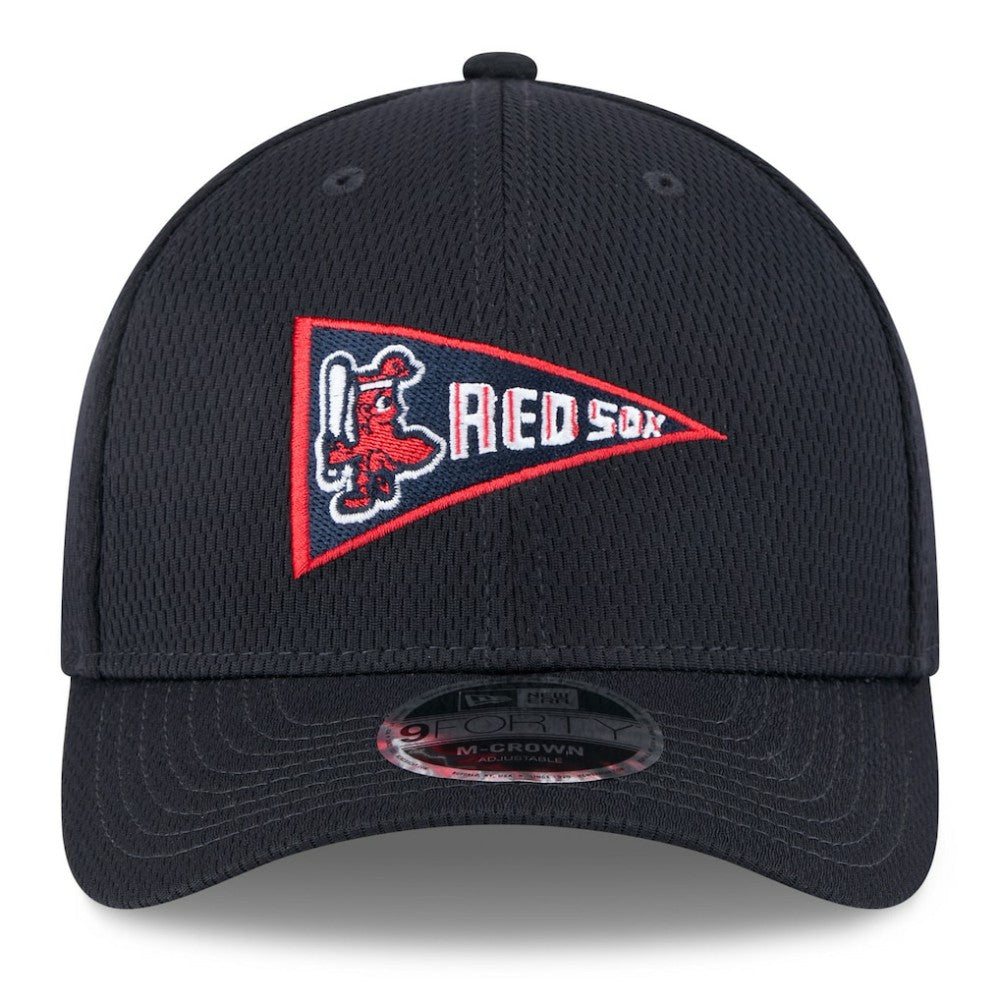 Boston Red Sox New Era 2025 MLB Clubhouse 9FORTY M-Crown Adjustable Hat Lifestyle