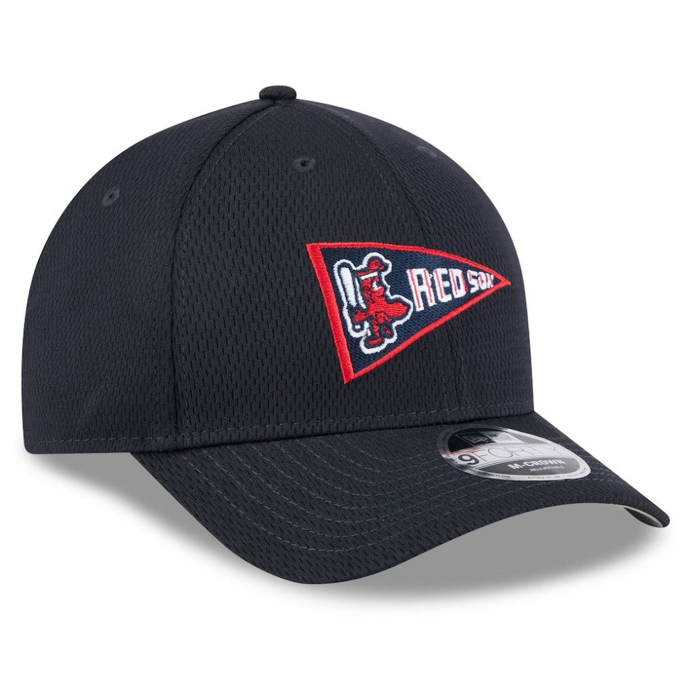 Boston Red Sox New Era 2025 MLB Clubhouse 9FORTY M-Crown Adjustable Hat Lifestyle