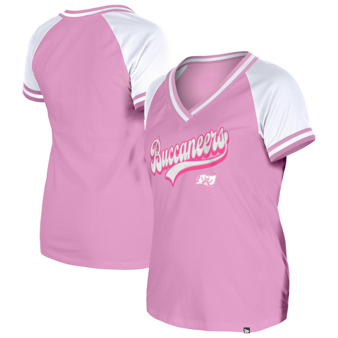 Tampa Bay Buccaneers New Era Women's Mommy & Me V-Neck T-Shirt Pink - NFL