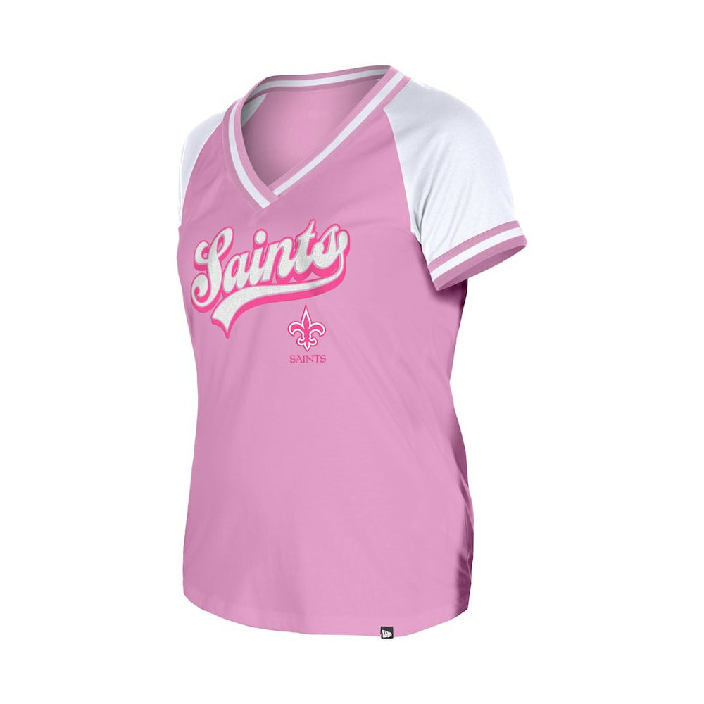 New Orleans Saints New Era Women's Mommy & Me V-Neck T-Shirt Pink - NFL