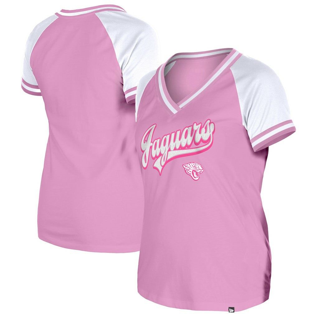 Jacksonville Jaguars New Era Women's Mommy & Me V-Neck T-Shirt Pink - NFL