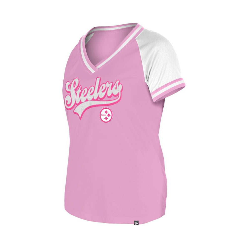 Pittsburgh Steelers New Era Women's Mommy & Me V-Neck T-Shirt Pink - NFL