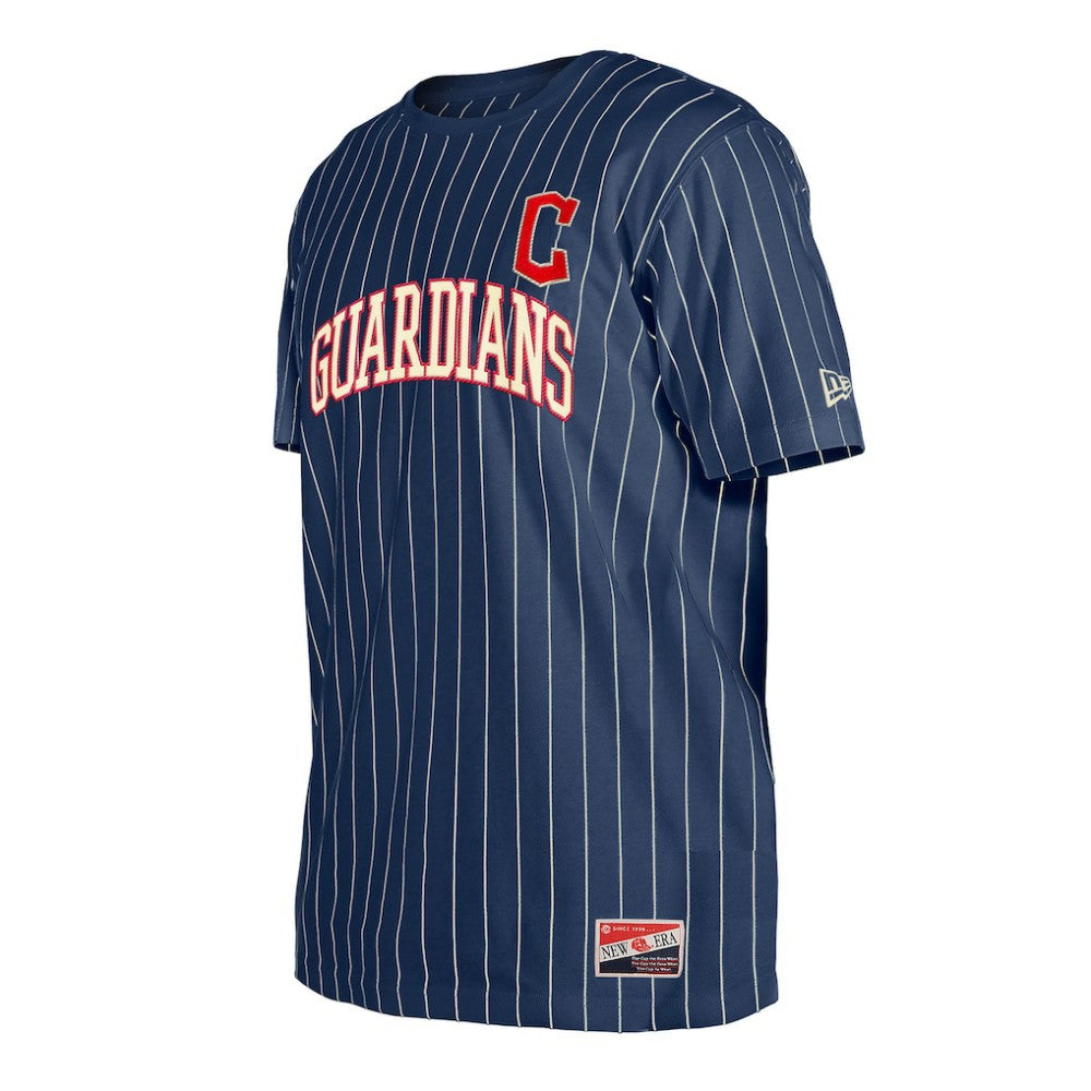 Cleveland Guardians New Era Throwback Pinstripe T-Shirt Lifestyle