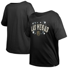 Vegas Golden Knights New Era Girl's Youth Flip Sequin T-Shirt Black