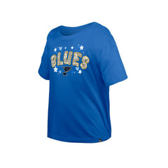 St. Louis Blues - New Era Girl's Youth Flip Sequin T-Shirt Blue